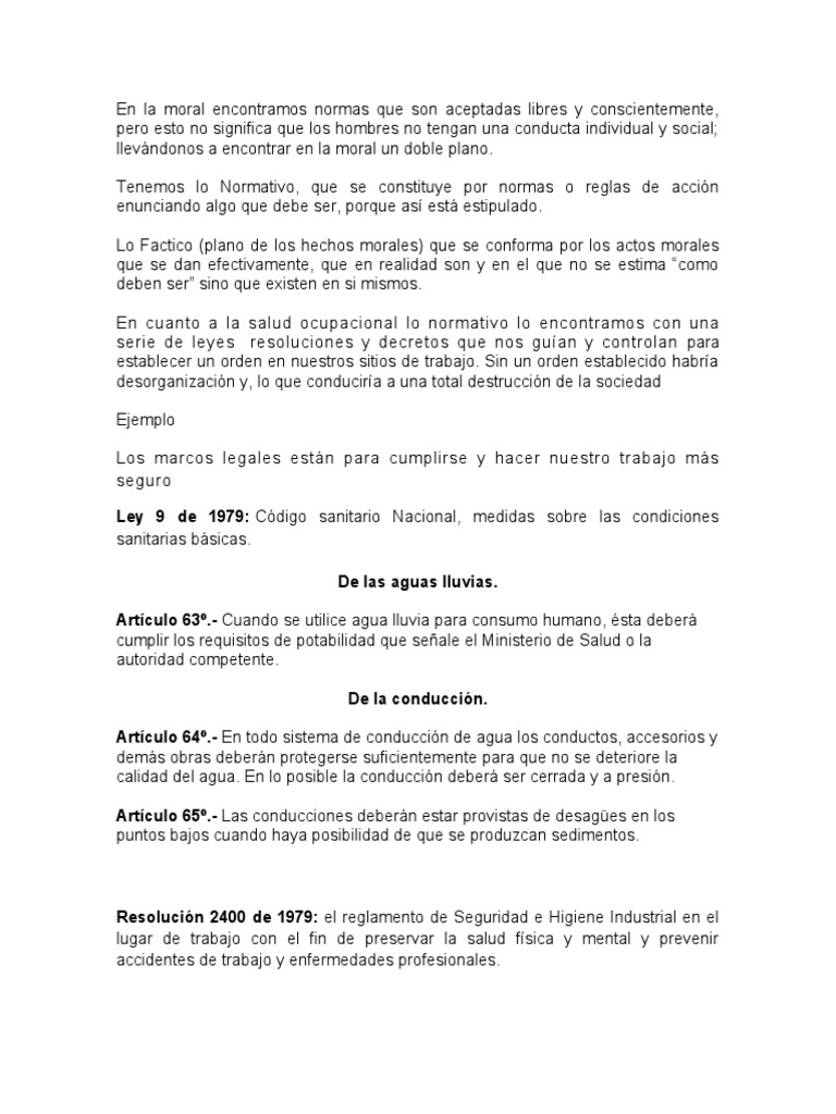 Normativa y Fáctico en Salud Ocupacional | PDF | Seguridad y salud ...