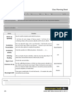 Class Planning Sheet: Warm-Up Speaking