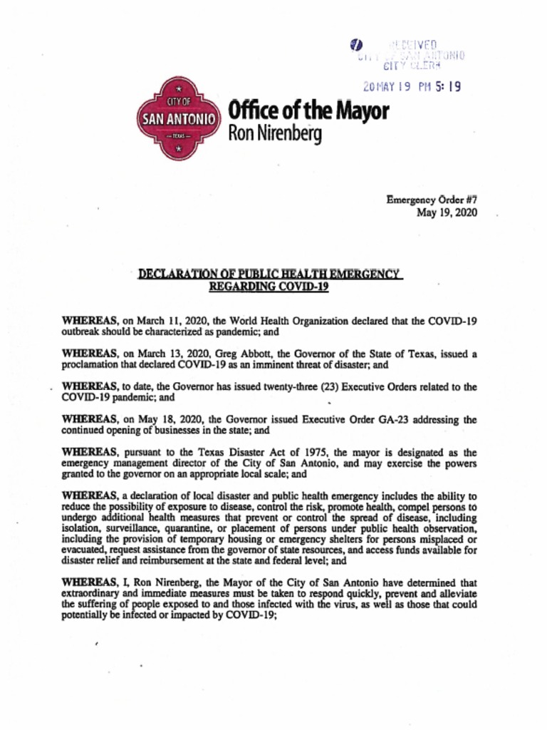 Emergency Order #7 | PDF