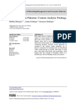 Brand Failure in Pakistan: Content Analytic Findings: Maliha Khaqan, Aisha Siddiqui, Kamran Siddiqui