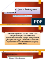 Klasifikasi Jenis Rekayasa Genetika: Fitria Dewi Sulistiyono, M. Si
