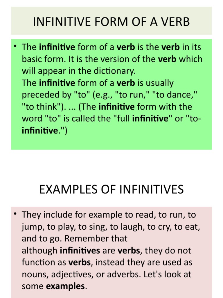 Understanding Infinitives in English | PDF | Verb | Adverb