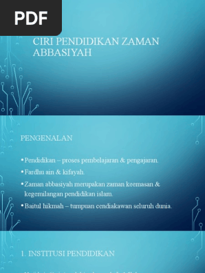 Ciri Pendidikan Abbasiyah Pdf