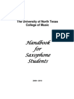 Handbook For Saxophone Students: The University of North Texas College of Music