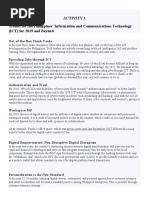 Activity 1 Trends For The Philippines' Information and Communications Technology (ICT) For 2019 and Beyond