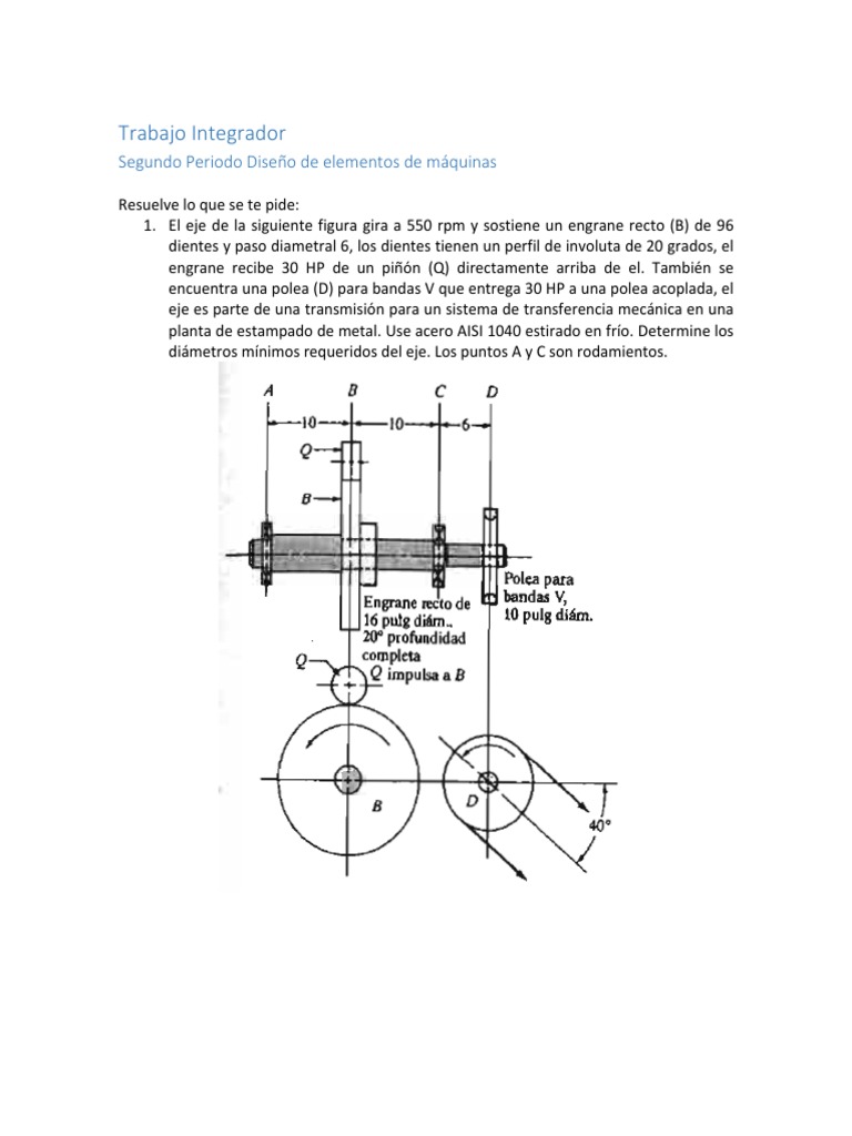 Trabajo Integrador U1U2U3 | PDF | Engranaje | Eje
