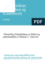 Ang Panitikan Sa Panahon NG Komonwelt