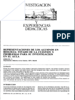 Representaciones de Los Alumnos en Biologia Estado de La Cuestion y Problemas para Su Investigacion en El Aula PDF