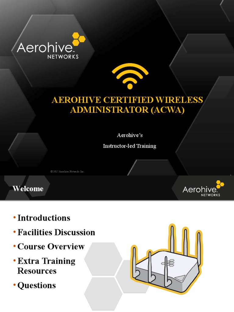 Aerohive Certified Wireless Administrator (Acwa) : Aerohive's  Instructor-Led Training | PDF | Osi Model | Computer Network, image size:768x1024