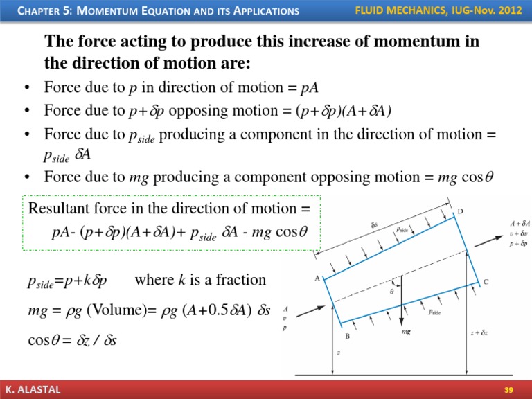 Momentum Equation in Fluid Mechanics | PDF