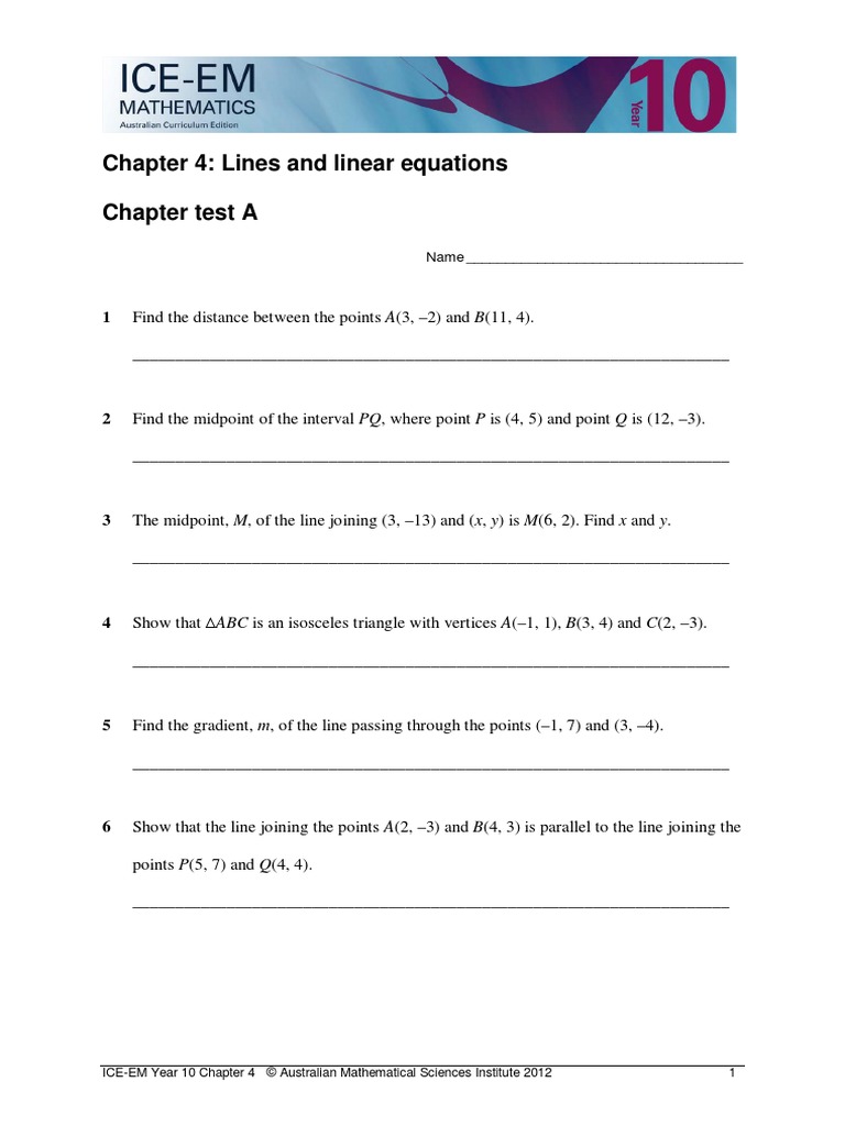Quiz Linear 10 5 3 4a Pdf Mathematical Relations Equations