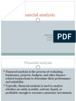 Financial Analysis: Presented By, Neenu Joy 2 0 1 8 - 3 1 - 0 1 9