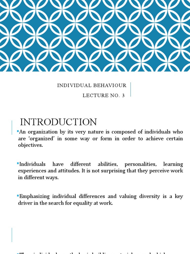 Individual Behaviour | PDF | Extraversion And Introversion ...