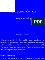 Professional Practice I Entrepreneurship