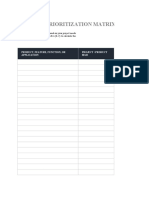 Product Prioritization Matrix Template