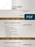 Filosofia Tema 1.1 El Saber Filosófico