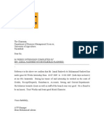 Specimen of Internship Letter