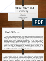 Rizal's studies in France and Germany