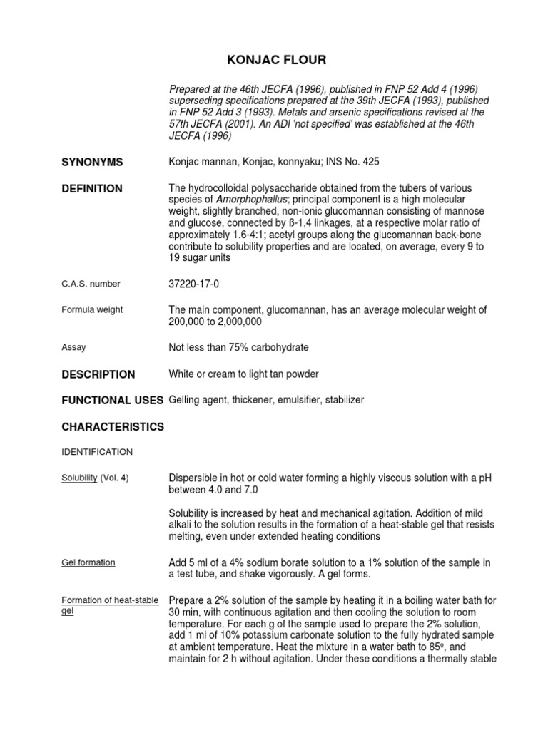 Konjac Flour Specifications and Characteristics of this Unique Gelling