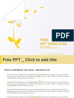 Yellow Cutout Paper Flower PowerPoint Templates Standard