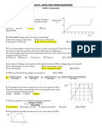 Physics O-Level Kinematics Past Paper Questions