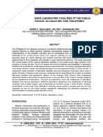 Readiness of Science Laboratory Facilities of The Public Junior High in Lanao Del Sur, Philippines