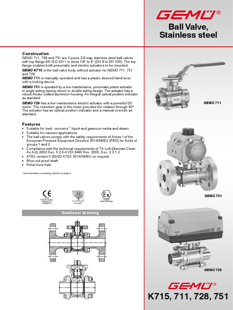 Ball Valve, Stainless Steel: Construction | PDF | Valve | Gas Technologies