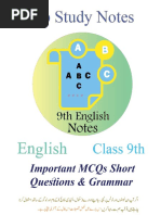 9th English Paragraph English To Urdu Notes