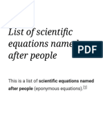 Scientific equations named after people