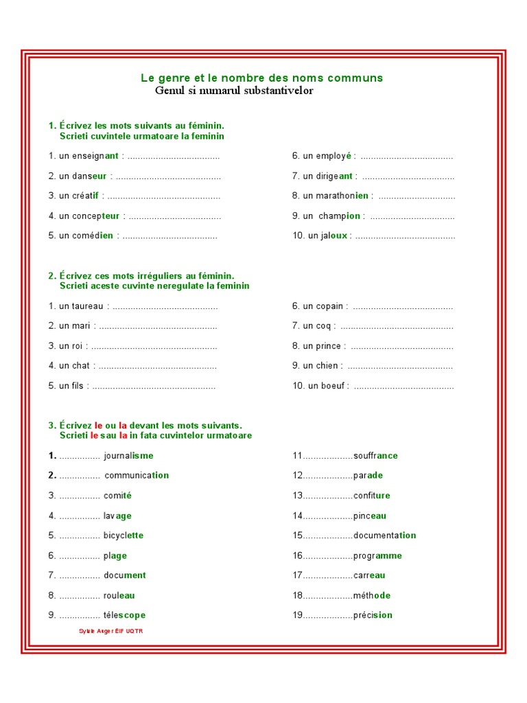Le Genre Et Le Nombre Des Noms Exercices Pdf Cm1 Le Genre Et Le Nombre Des Noms Communs Exercices Et Corrige Debutant | PDF  | Jeux de société traditionnels | Théorie des jeux