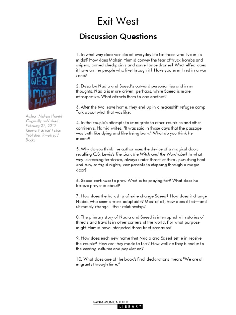 Exit West Discussion Questions PDF