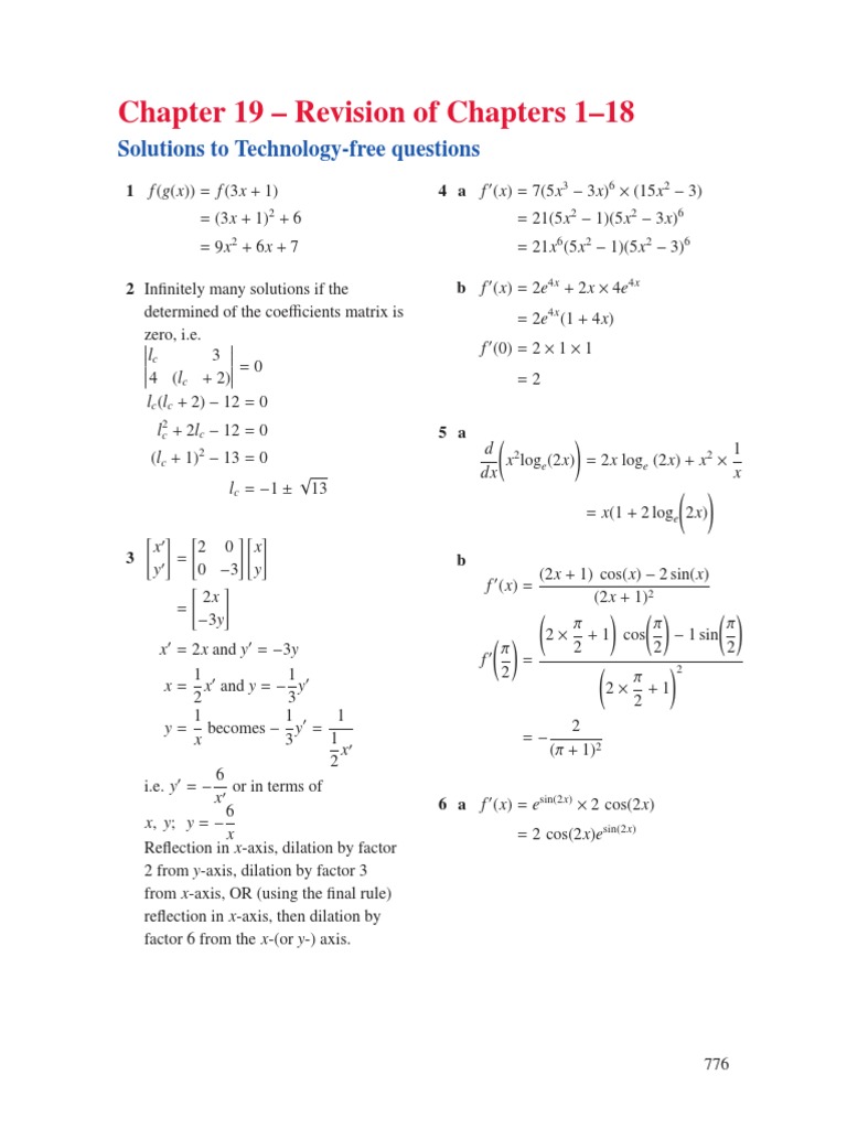 Solutions for Chapters 1-18 Review | PDF | Area | Determinant