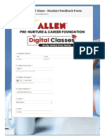ALLEN Digital Class - Student Feedback Form
