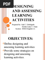 Diversity in Designing and Assessing Learning Activities