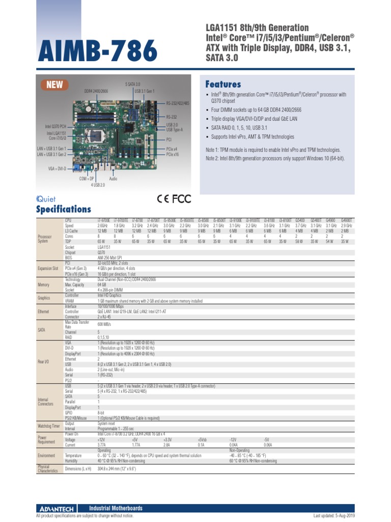 Aimb-786 DS (080519) 20190903175859 | PDF | Computer Hardware ...