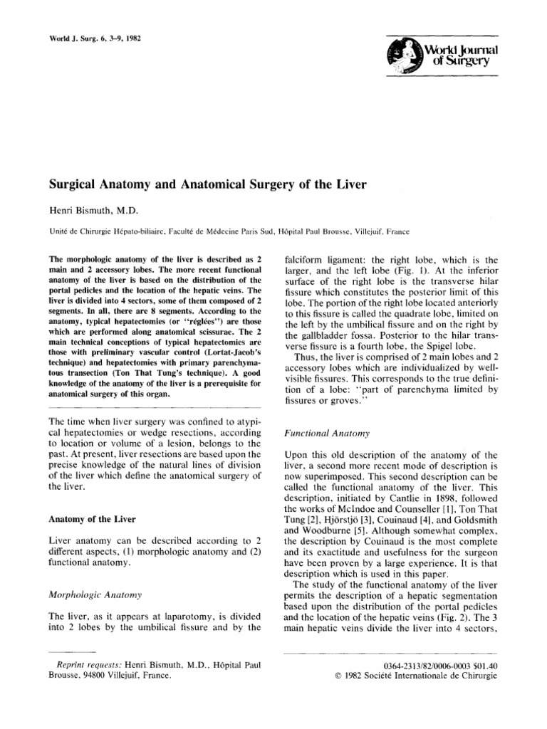 Liver Surgical Anatomy Guide | PDF | Exocrine System | Liver