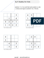 Fill The Grid With The Numbers 1 To 4 in Such That Each Number Is Only Used Once in Each Row, Column and Region (Marked 2 by 2 Block)