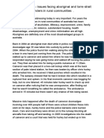 Political Speech Issues Facing Aboriginal and Torre Strait Islanders in Rural Communities