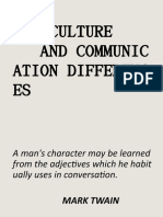 Sub-Culture and Communic Ation Differenc ES