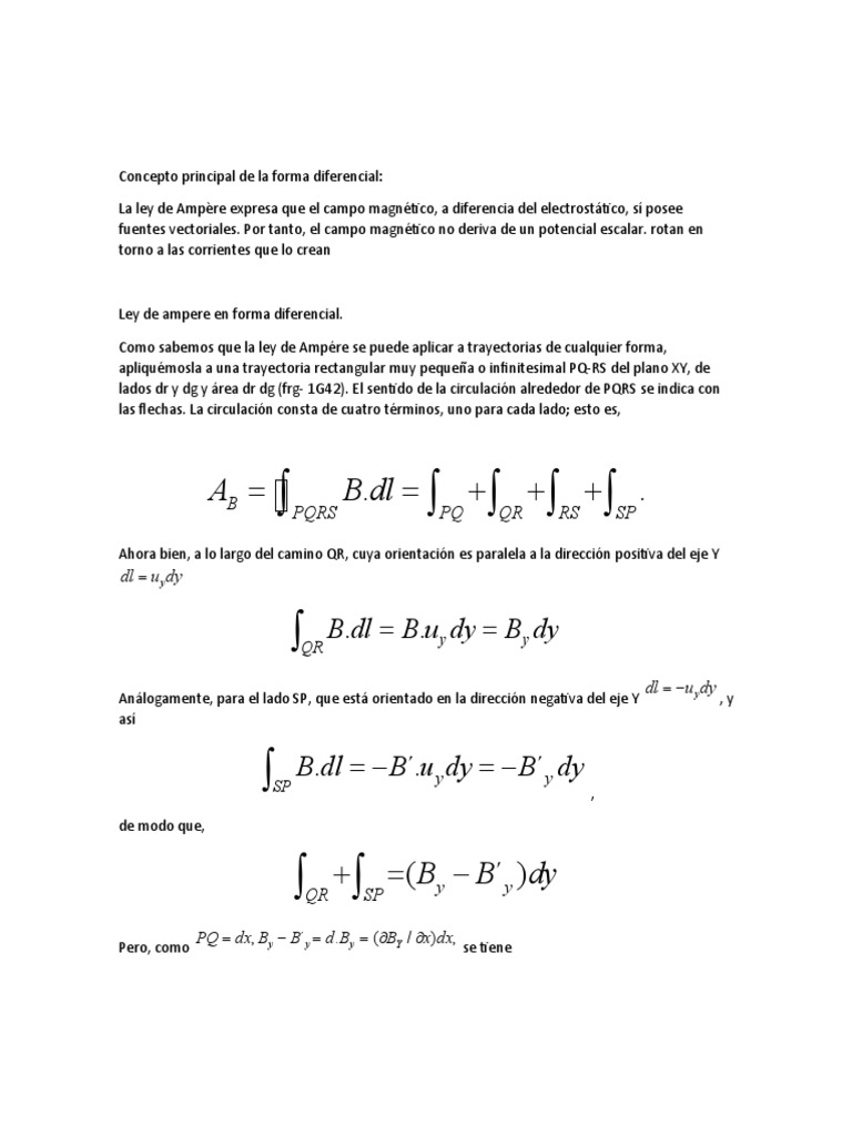 Ampere de Forma Diferencial PDF Campo magnético Vector Euclidiano