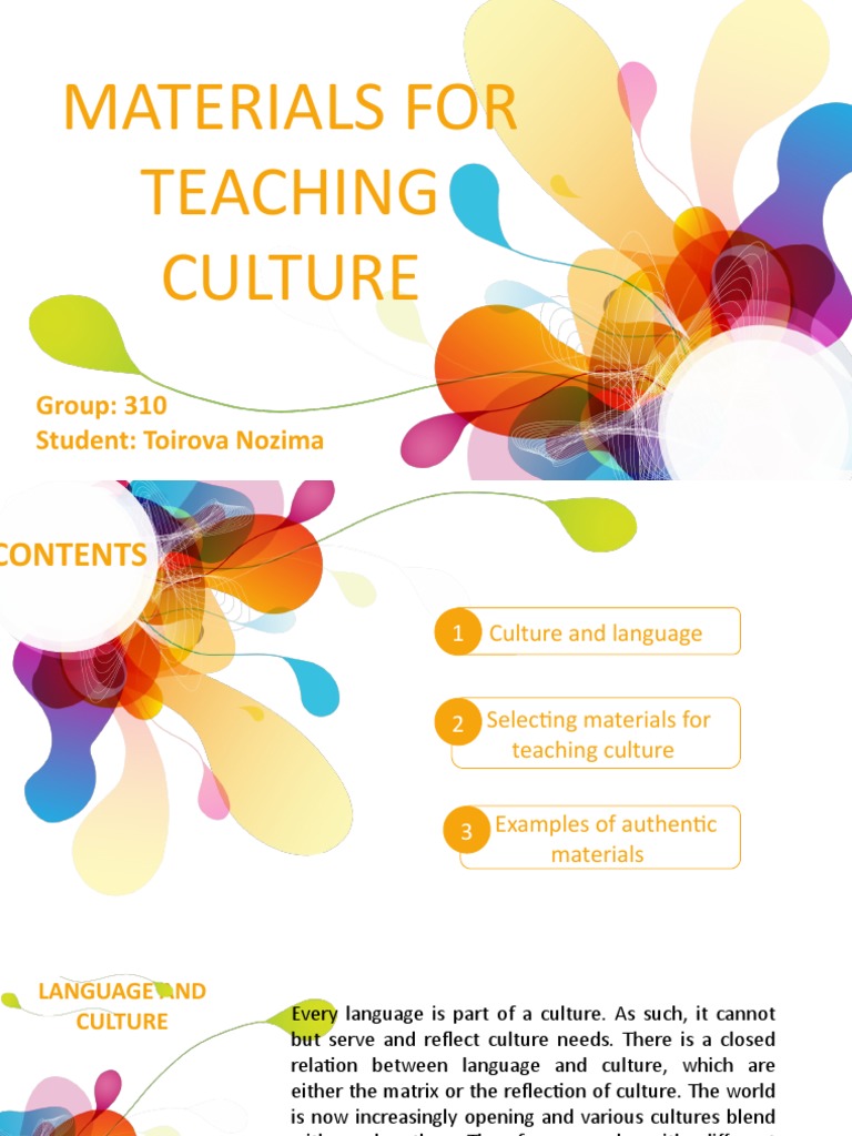 Teaching Culture Through Diverse Materials | PDF | Mass Media | Learning
