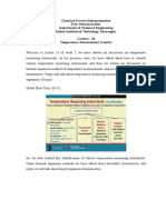 Chemical Process Instrumentation Prof. Debasis Sarkar Department of Chemical Engineering Indian Institute of Technology, Kharagpur Lecture - 33 Temperature Measurement (Contd.)