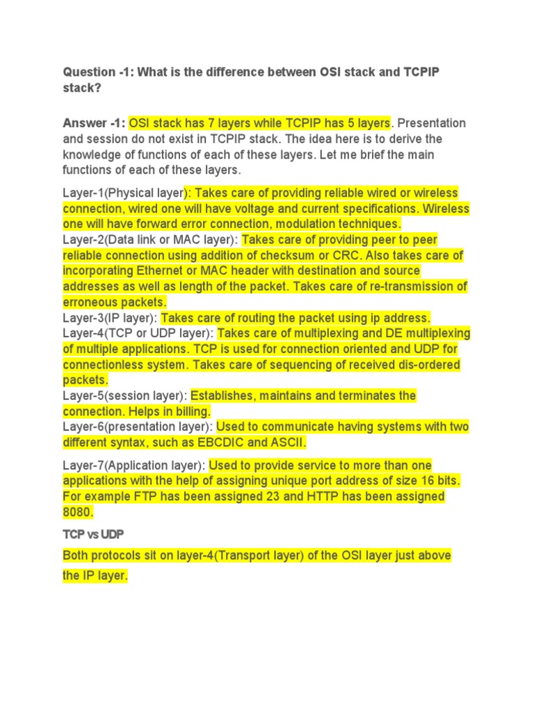 Top 10 Networking Interview Questions and Answers PDF I Pv6 Computer Network