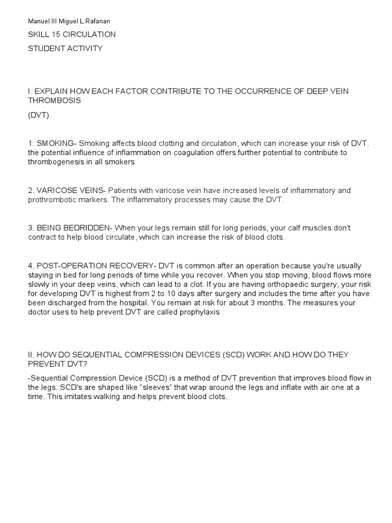 DVT Risk Factors and Prevention | PDF