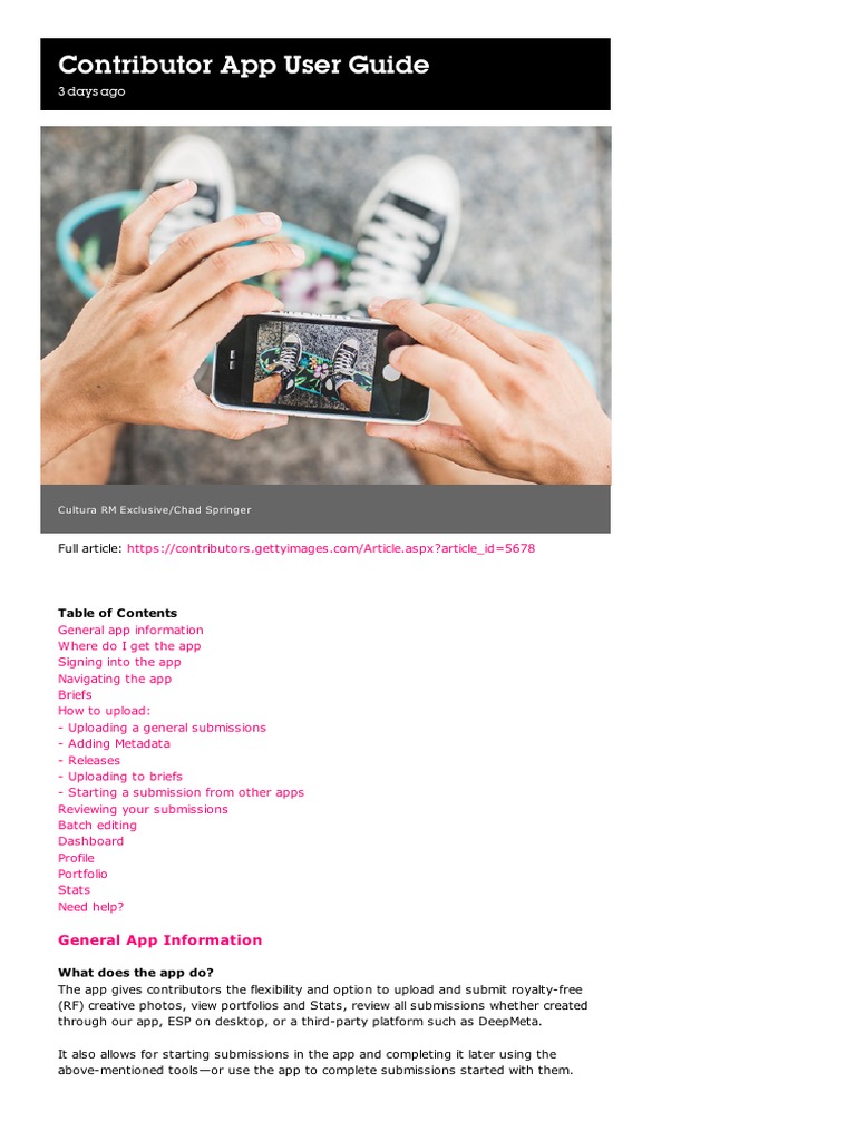 Contributor App User Guide: 3 Days Ago | PDF | Search Engine ...