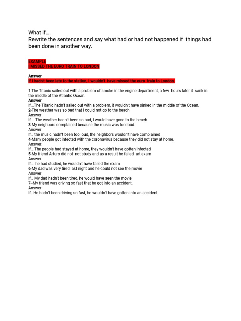 Hypothetical Scenarios Rewritten | PDF