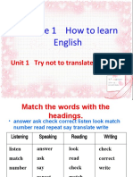 Module 1 How To Learn English: Unit 1 Try Not To Translate Every Word