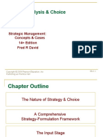 Strategy Analysis & Choice: Strategic Management: Concepts & Cases 14 Edition Fred R David