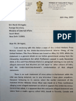Subramanian Swamy's Letter to Foreign Sec on Defmation Action Against UN Under Sec May 20, 2013