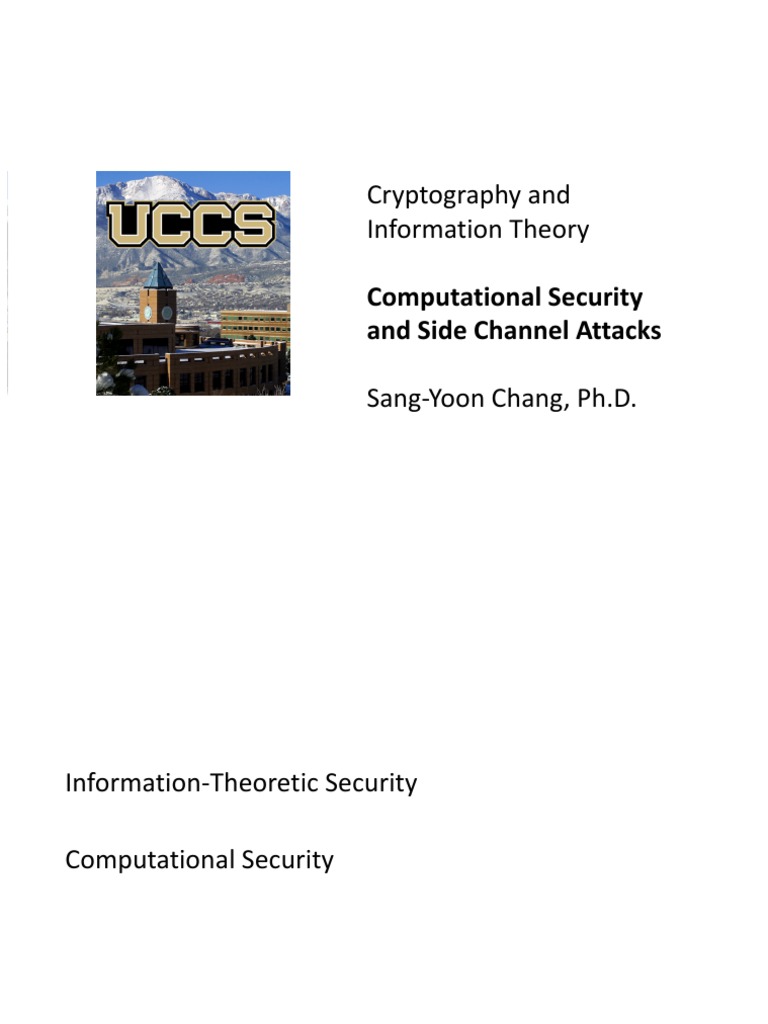 Computational Security And Side Channel Attacks Pdf Cryptography